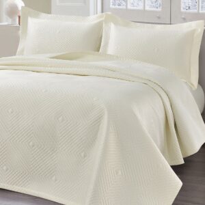 Beauty Home Σετ κουβερλί υπέρδιπλο Titania Art 12318 230x250 Εκρού