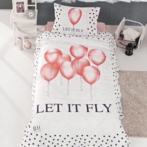 Beauty Home Σετ σεντόνια μονά Fly Art 6110 165x240 Εκρού,Ροζ