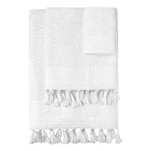 Beauty Home Σετ πετσέτες 3τμχ με φουντάκια Art 3443 (30x50+50x90+70x140) Λευκό