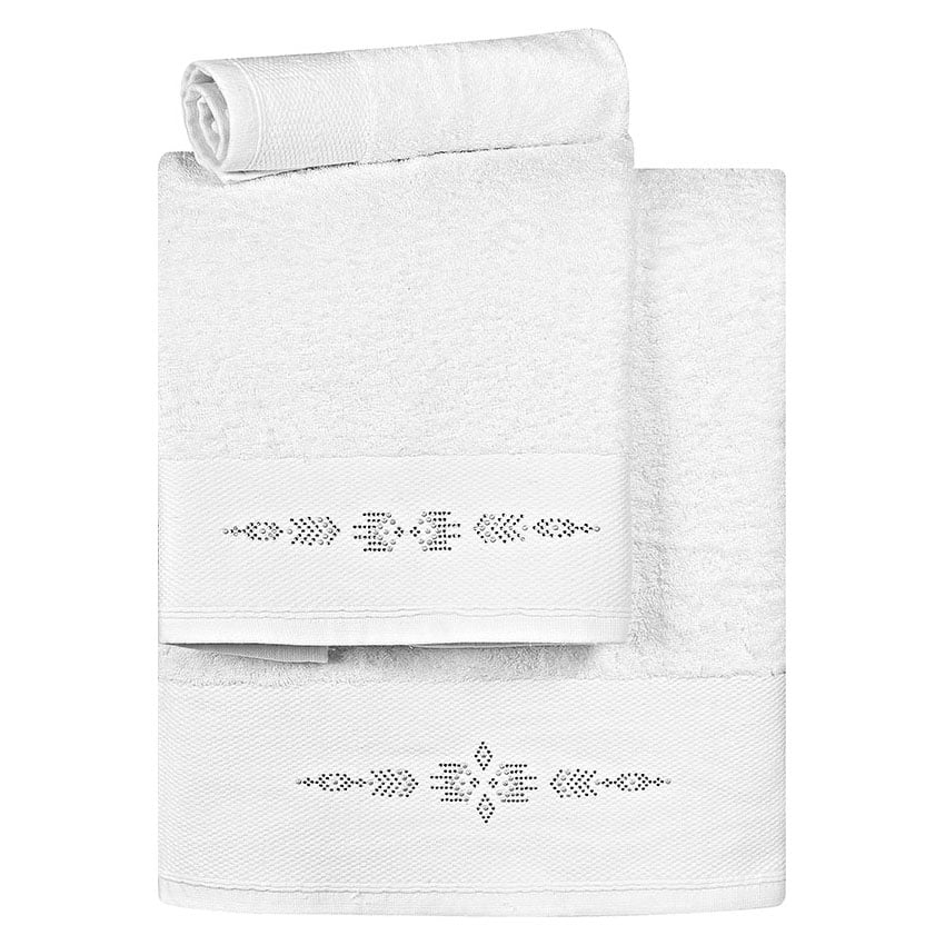 Beauty Home Σετ πετσέτες Art 3168 Σετ 3τμχ Λευκό Beauty Home Σετ πετσέτες Art 3168 Σετ 3τμχ Λευκό