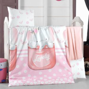 Beauty Home Σετ σεντόνια βρεφικά Art 5604 100x150 Ροζ