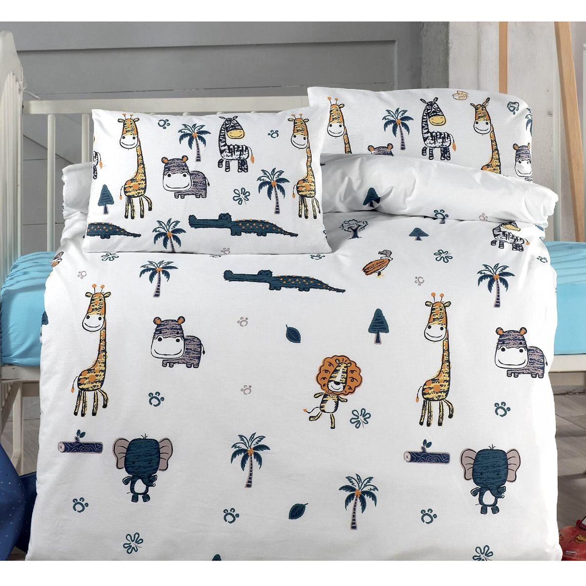 Beauty Home Σετ σεντόνια βρεφικά Art 5615 100x150 Τυρκουαζ,Εμπριμέ Beauty Home Σετ σεντόνια βρεφικά Art 5615 100x150 Τυρκουαζ,Εμπριμέ