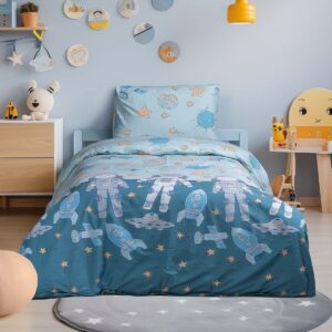 Beauty Home Σετ παπλωματοθήκη μονή Shpok Art 6234 160x240 Πετρόλ