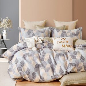 Beauty Home Σετ παπλωματοθήκη υπέρδιπλη Art 12144 Annie 230x250 Γκρι,Μπεζ