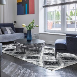 Beauty Home Χαλί βαμβακερό Morocotton 9240 125x180 Γκρι