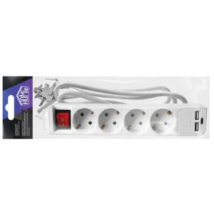 Πολύπριζο 4θέσεων + 2usb + 1type C με Κουμπί 1