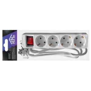 Πολύπριζο 4 Θέσεων με Διακόπτη Λευκό 1