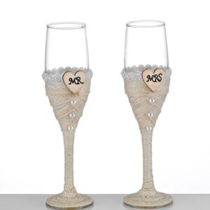 ΓΥΑΛΙΝΟ ΠΟΤΗΡΙ MR & MRS ΣΕΤ 2 ΤΕΜΑΧΙΩΝ ΜΕ ΚΟΥΤΙ 22Υ