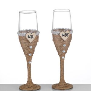 ΓΥΑΛΙΝΟ ΠΟΤΗΡΙ MR & MRS ΣΕΤ 2 ΤΕΜΑΧΙΩΝ ΜΕ ΚΟΥΤΙ 22Υ