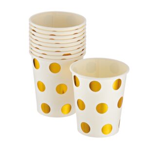 ΠΟΤΗΡΙΑ ΧΑΡΤΙΝΑ ΛΕΥΚΑ ΜΕ ΧΡΥΣΟ ΠΟΥΑ ΣΕΤ 10 ΤΕΜΑΧΙΩΝ Φ7x8cm