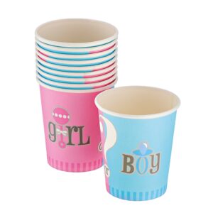 ΠΟΤΗΡΙΑ ΧΑΡΤΙΝΑ GENDER REVEAL ''GIRL OR BOY?'' ΣΕΤ 10 ΤΕΜΑΧΙΩΝ Φ7x8cm