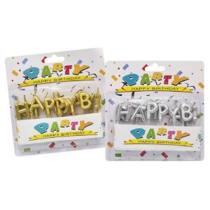 Κεριά Happy Birthday Χρυσό-Ασημί Homie 3767