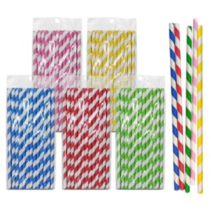 Καλαμάκια Χάρτινα Ριγέ πακ=25 τεμ 20x0