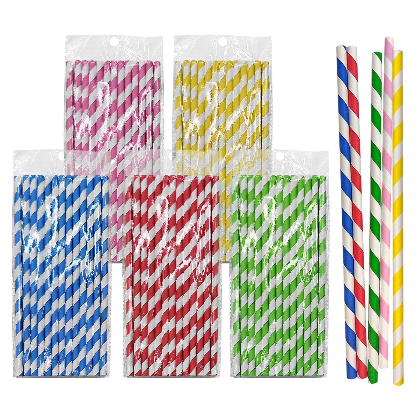 Καλαμάκια Χάρτινα Ριγέ πακ=25 τεμ 20x0,6cm Homie 3792 Καλαμάκια Χάρτινα Ριγέ πακ=25 τεμ 20x0