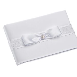 ΒΙΒΛΙΟ ΕΥΧΩΝ ΛΕΥΚΟ ΜΕ ΔΑΝΤΕΛΑ & ΦΙΟΓΚΟ 25x16cm