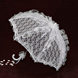 ΝΥΦΙΚΗ ΟΜΠΡΕΛΑ ΛΕΥΚΗ ΜΕ ΔΑΝΤΕΛΑ ΚΑΙ ΒΟΛΑΝ Φ77