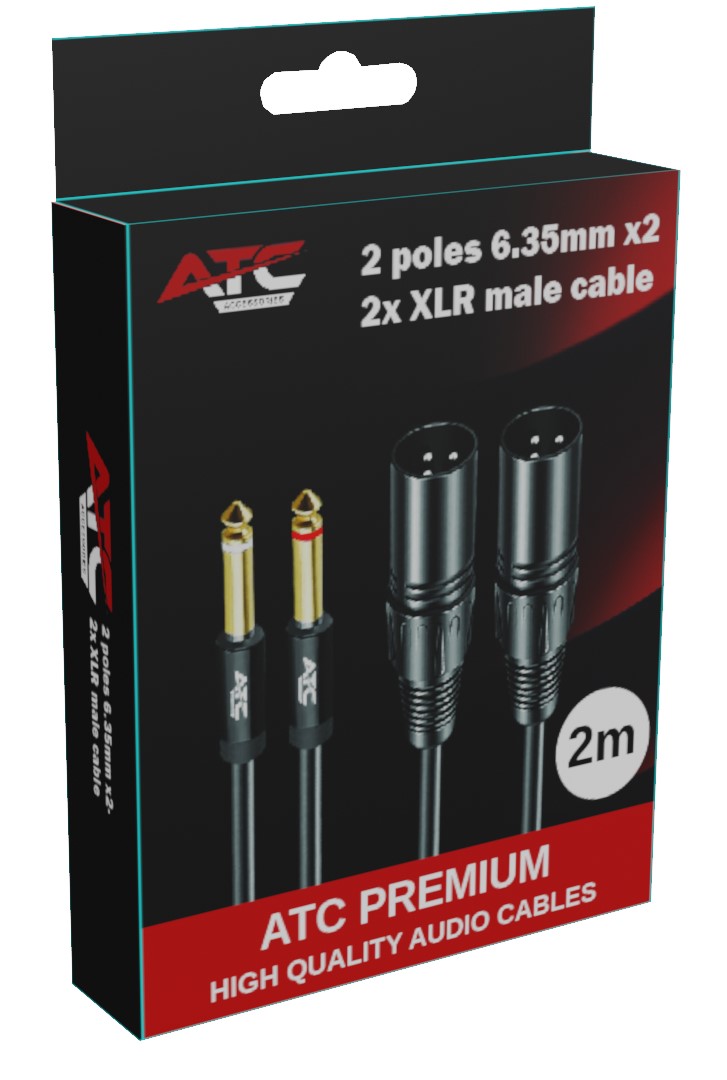 2 poles 6.35mmx2 - 2x XLR male cable 2 poles 6.35mmx2 - 2x XLR male cable - Image 2