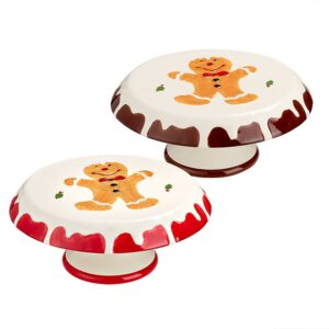 ΚΕΡΑΜΙΚΗ ΧΡΙΣΤΟΥΓΕΝΝΙΑΤΙΚΗ ΤΟΥΡΤΙΕΡΑ GINGERBREAD 2 ΧΡΩΜΑΤΩΝ Φ25x13cm