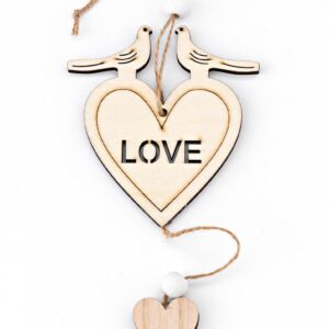 ΜΠΟΜΠΟΝΙΕΡΑ ΞΥΛΙΝΗ ΚΑΡΔΙΑ LOVE 9X10  ΣΥΝΟΛΙΚΟ Υ=29