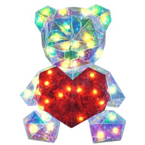 Αρκούδος-Καρδιά Ιριδίζον με φως 33cm Homie 423081