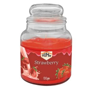 Κερί Strawberry Cream σε Βάζο με Καπάκι Μικρό 25h