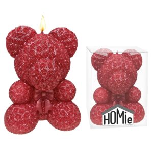 Κερί Αρκούδος Τριανταφυλλένιος 18x10cm Homie 57497