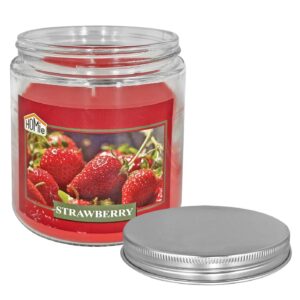 Κερί Φράουλα σε Βάζο Γυάλινο με Καπάκι 10x9