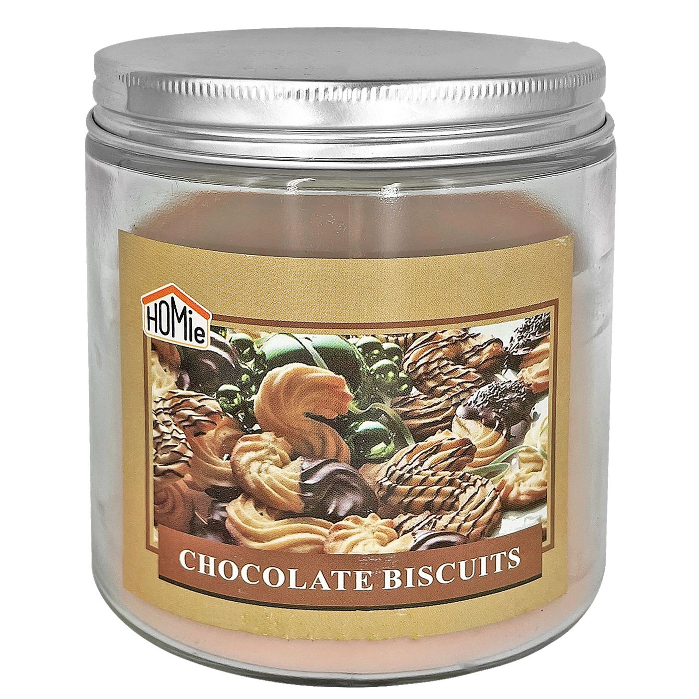 Κερί Σοκολάτα Μπισκότο σε Βάζο Γυάλινο με Καπάκι 10x9,5cm, 545g Gross, 280g net Homie 57504 Κερί Σοκολάτα Μπισκότο σε Βάζο Γυάλινο με Καπάκι 10x9