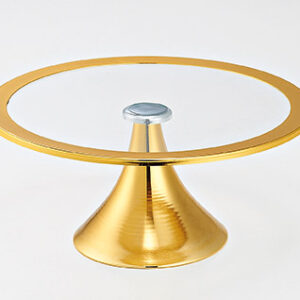 ΤΟΥΡΤΙΕΡΑ ΣΤΡΟΓΓΥΛΗ ΜΕ ΜΕΤΑΛΛΙΚΗ ΧΡΥΣΗ ΒΑΣΗ Φ30Χ13.5Υ