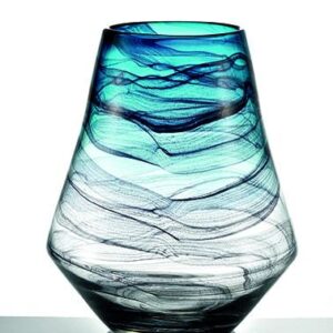 ΓΥΑΛΙΝΟ ΒΑΖΟ ΜΕ ΜΠΛΕ ΓΡΑΜΜΕΣ Φ23Χ27Υ