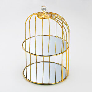 ΕΤΑΖΕΡΑ 2 ΕΠΙΠΕΔΩΝ ΜΕΤΑΛΛΙΚΗ ΧΡΥΣΗ ΜΕ ΚΑΘΡΕΦΤΕΣ Φ25Χ44cm