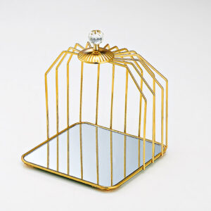 ΕΤΑΖΕΡΑ ΜΕΤΑΛΛΙΚΗ ΧΡΥΣΗ ΜΕ ΚΑΘΡΕΦΤΗ 22X22X39cm