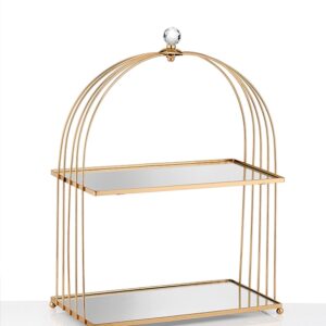 ΟΡΝΤΕΒΙΕΡΑ ΜΕΤΑΛΛΙΚΗ ΧΡΥΣΗ 2 ΕΠΙΠΕΔΩΝ ΜΕ ΚΑΘΡΕΦΤΕΣ 35.5x18.5x47cm