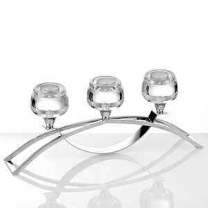 ΚΗΡΟΠΗΓΙΟ ΚΡΥΣΤΑΛΛΙΝΟ & INOX ΤΡΙΚΕΡΟ 42X16CM