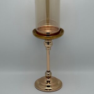 ΜΕΤΑΛΛΙΚΟ ΧΡΥΣΟ ΚΗΡΟΠΗΓΙΟ MINIMAL ΜΕ ΓΥΑΛΙ Φ13Χ38CM