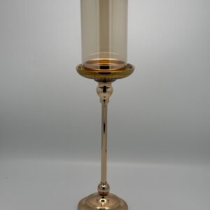 ΜΕΤΑΛΛΙΚΟ ΧΡΥΣΟ ΚΗΡΟΠΗΓΙΟ MINIMAL ΜΕ ΓΥΑΛΙ Φ13Χ49CM