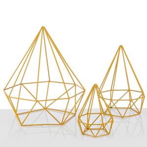 ΜΕΤΑΛΛΙΚΟΙ ΔΙΑΚΟΣΜΗΤΙΚΟΙ ΡΟΜΒΟΙ ΧΡΥΣΟΙ ΣΕΤ 3 ΤΕΜΑΧΙΩΝ 34x40cm 21x30cm 14x20cm