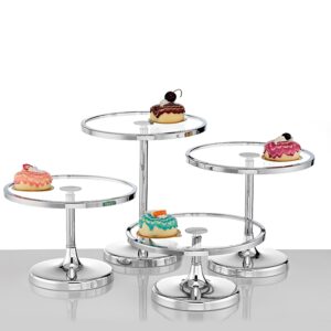 ΤΟΥΡΤΙΕΡΕΣ ΜΕΤΑΛΛΙΚΕΣ ΑΣΗΜΕΝΙΕΣ ΣΕΤ 4 ΤΕΜΑΧΙΩΝ Φ25x28 Φ25x24 Φ25x18 Φ25x12cm