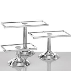 ΤΟΥΡΤΙΕΡΕΣ ΜΕΤΑΛΛΙΚΕΣ ΑΣΗΜΕΝΙΕΣ ΣΕΤ 3 ΤΕΜΑΧΙΩΝ 30x14x21 25x14x16 20x14x11cm