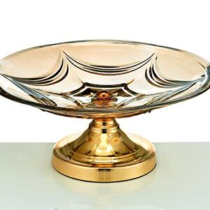 ΓΥΑΛΙΝΗ ΦΡΟΥΤΙΕΡΑ ΜΕ ΜΕΤΑΛΛΙΚΗ ΧΡΥΣΗ ΒΑΣΗ Φ34Χ15Υ