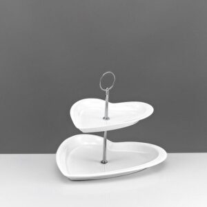 ΕΤΑΖΕΡΑ ΛΕΥΚΗ ΠΟΡΣΕΛΑΝΙΝΗ 3 ΕΠΙΠΕΔΩΝ ΚΑΡΔΙΑ 27Χ24/20Χ19