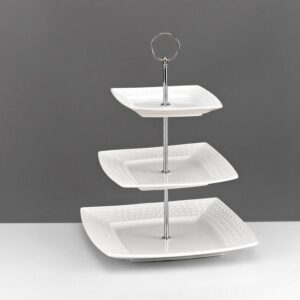 ΕΤΑΖΕΡΑ ΛΕΥΚΗ ΠΟΡΣΕΛΑΝΙΝΗ 3 ΕΠΙΠΕΔΩΝ ΤΕΤΡΑΓΩΝΗ 25