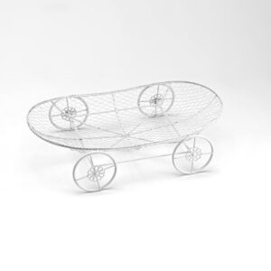 ΛΕΥΚΗ ΜΕΤΑΛΛΙΚΗ ΒΑΣΗ ΜΕ ΡΟΔΕΣ 60Χ36Χ15Υ