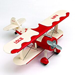 ΜΕΤΑΛΛΙΚΟ ΔΙΑΚΟΣΜΗΤΙΚΟ ΑΕΡΟΠΛΑΝΟ ΚΟΚΚΙΝΟ-ΚΡΕΜ 48Χ70Χ25