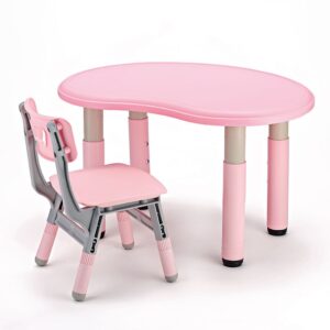 ΣΕΤ ΠΑΙΔΙΚΟ ΤΡΑΠΕΖΑΚΙ ΜΕ ΚΑΡΕΚΛΑΚΙ PVC ΡΟΖ 80X50X49CM 30X30X51CM