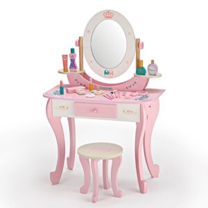 ΣΕΤ ΠΑΙΔΙΚΟ ΜΠΟΥΝΤΟΥΑΡ ΞΥΛΙΝΟ ΡΟΖ ΜΕ ΣΚΑΜΠΟ 60Χ29.5Χ90.5CM 23Χ23Χ24.5CM