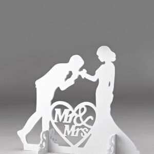 ΞΥΛΙΝΟ ΔΙΑΚΟΣΜΗΤΙΚΟ MR & MRS ΛΕΥΚΟ 55X50CM