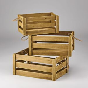 ΞΥΛΙΝΑ ΚΑΛΑΘΙΑ ΠΑΡΑΛΛΗΛΟΓΡΑΜΜΑ ΣΕΤ 3 ΤΕΜΑΧΙΩΝ  48X34X22CM