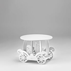 ΞΥΛΙΝΗ ΤΟΥΡΤΙΕΡΑ ΑΜΑΞΑ ΛΕΥΚΗ ΓΑΜΠΡΟΣ-ΝΥΦΗ 40X40X31CM