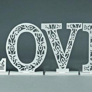 ΞΥΛΙΝΟ ΔΙΑΚΟΣΜΗΤΙΚΟ LOVE ΣΕΤ 4 ΤΕΜΑΧΙΩΝ 40Χ8Χ52Υ ΚΑΘΕ ΓΡΑΜΜΑ